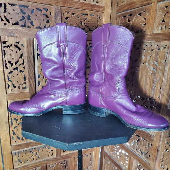 Vibrant Purple Justin Cowboy boots - Picture 4 of 6